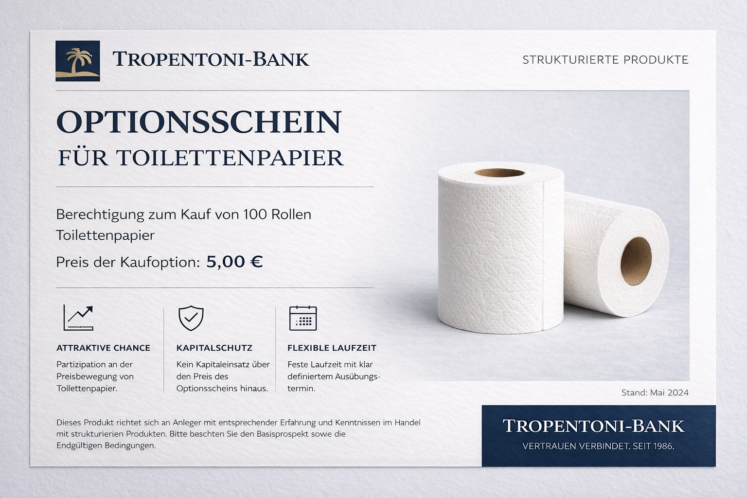 Toilettenpapier Optionsschein